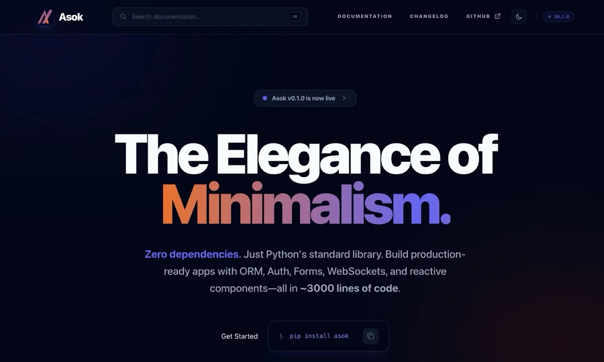 Présentation de Asok : Le framework Python ultra-léger pour le Web Moderne